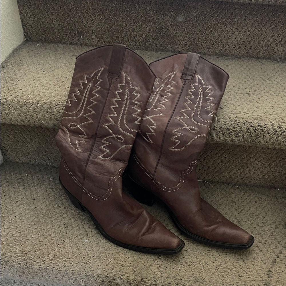 Steve Madden Brown Western Cowboy Boots